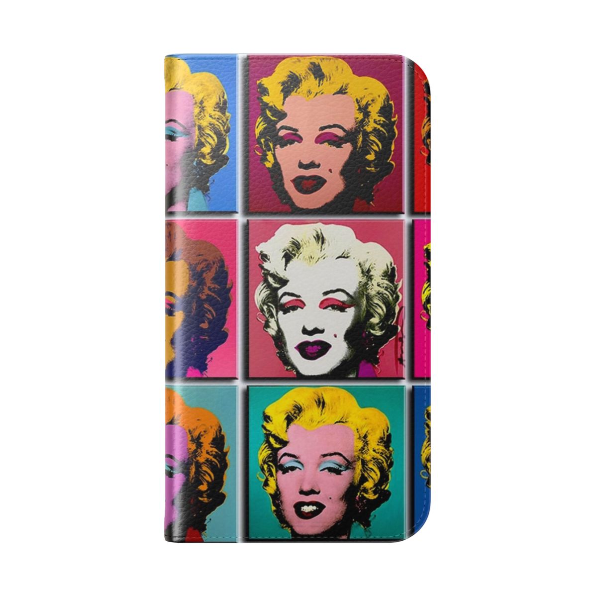 Abstract pop art style image of Marilyn Monroe on a protective flip phone case - Folded Back