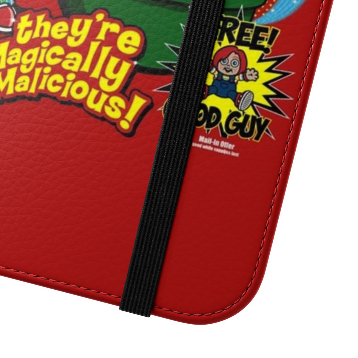 Chucky-Inspired Flip Cover Phone Case with Horror Movie Parody Design - Close Up