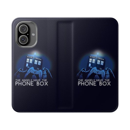 Sci-Fi Inspired Flip Phone Case with Doctor Who Motif