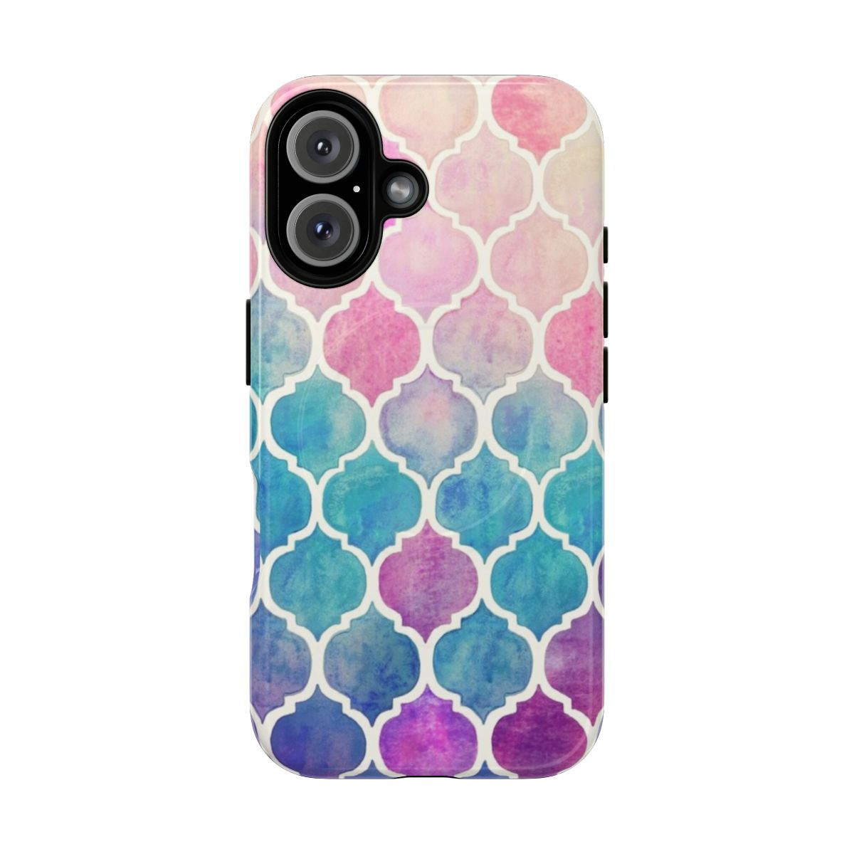 Pastel watercolor Moroccan pattern design on a tough magnetic phone case