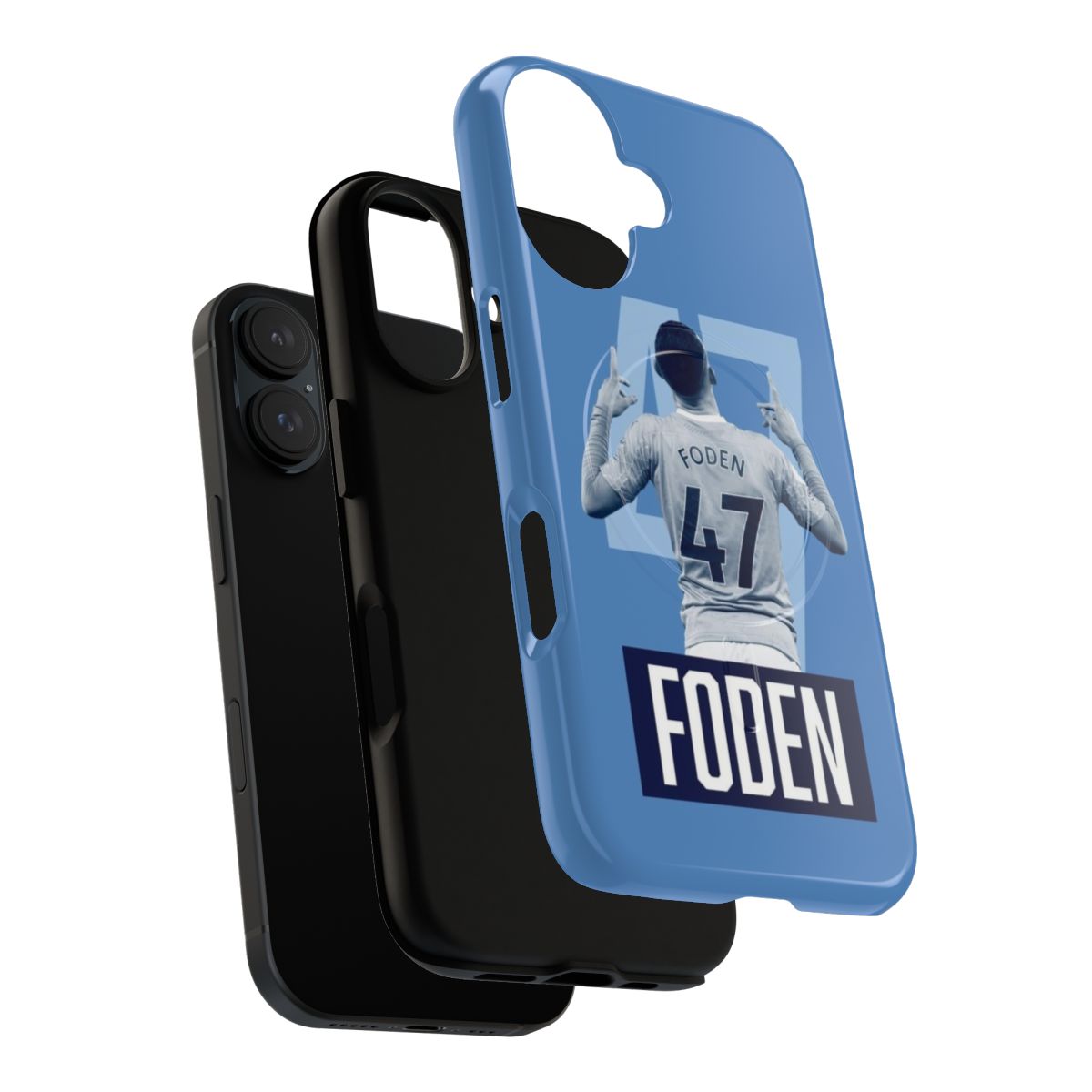 Sleek and durable phone case featuring Manchester City football club imagery and players - Layers