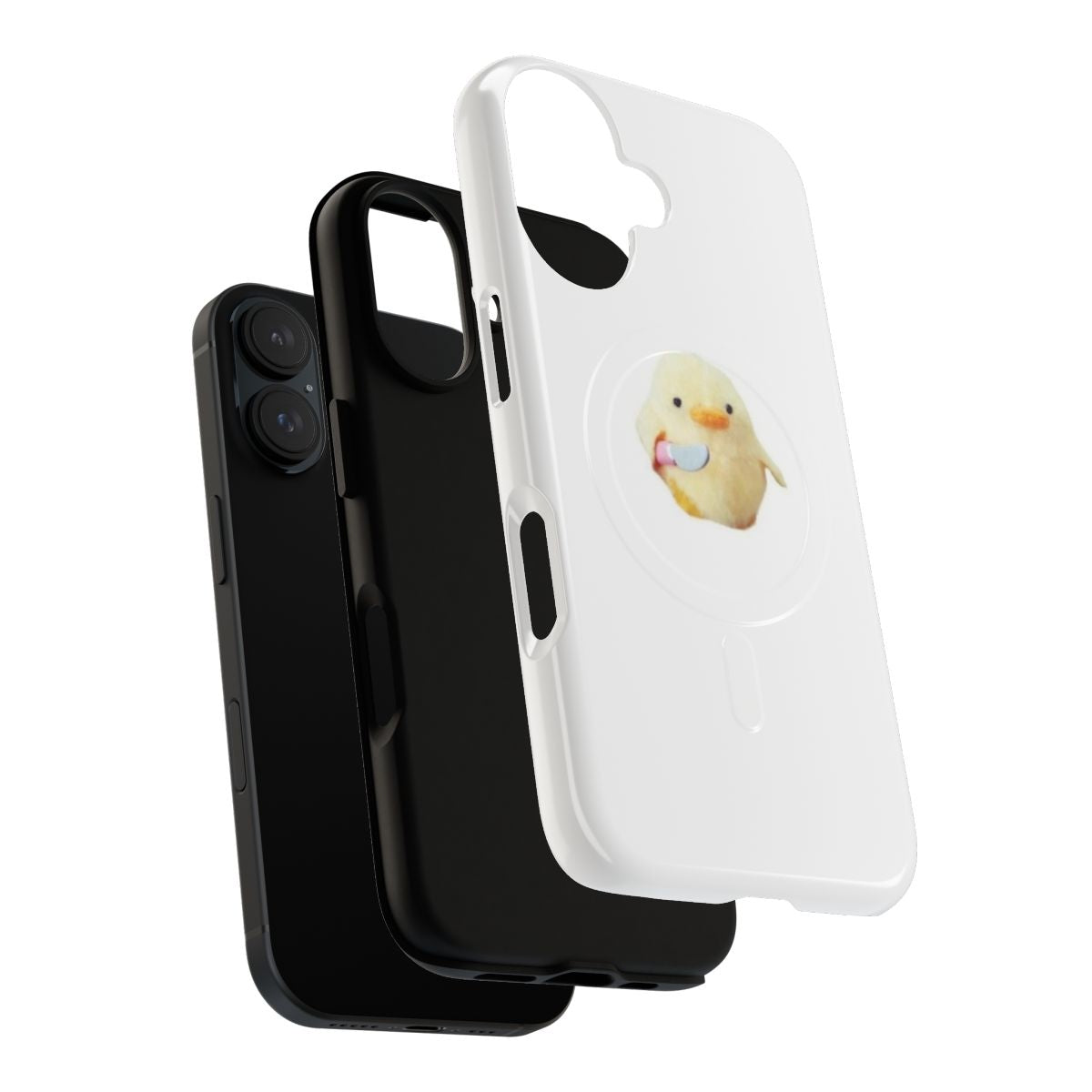 Illustration of a cute, wholesome duck on a durable, magnetic phone case - Layers