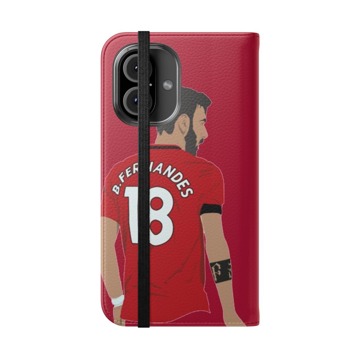 Flip cover phone case with Manchester United FC inspired design - Folded Front