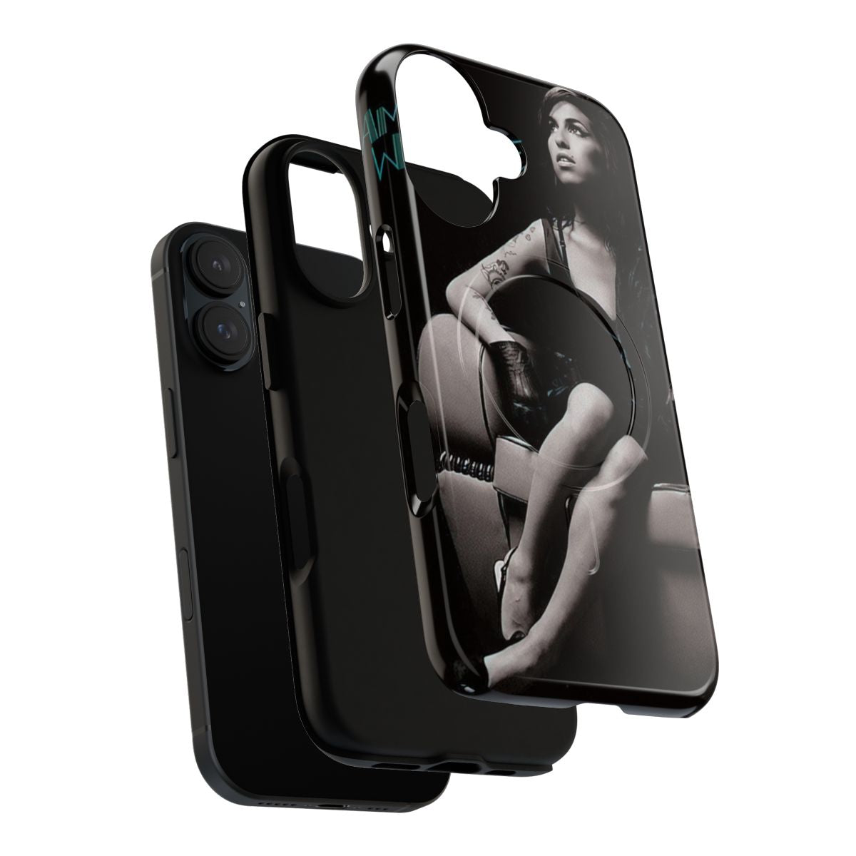 Vintage inspired magnetic phone case featuring iconic images of Amy Winehouse - Layers