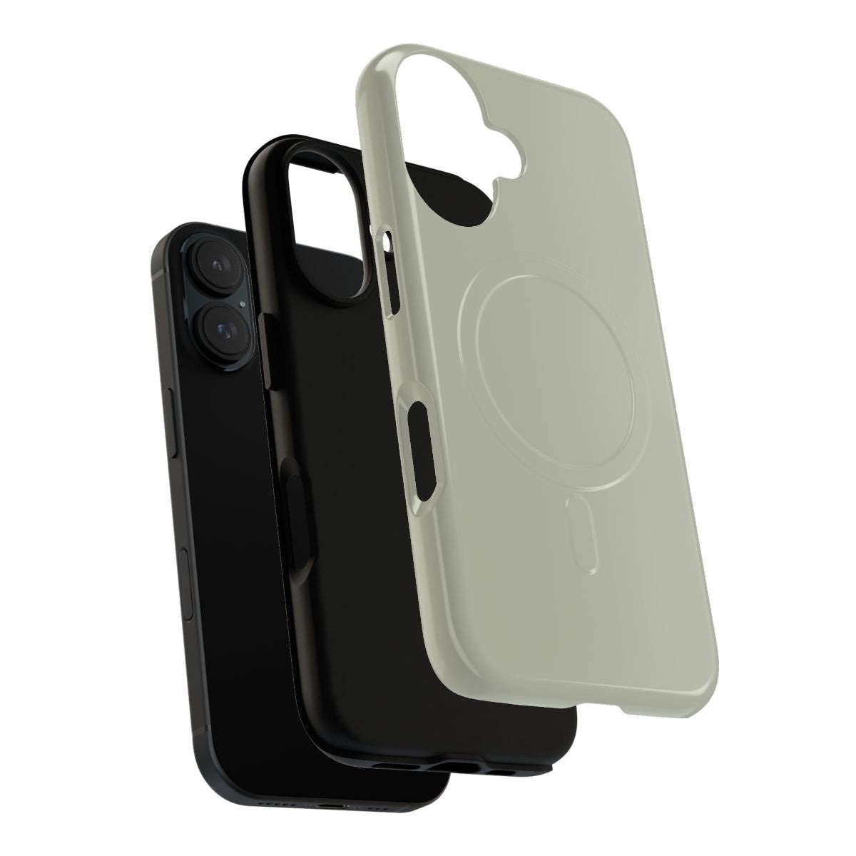 Pastel green and gray solid color phone case with a single shade design - Layers