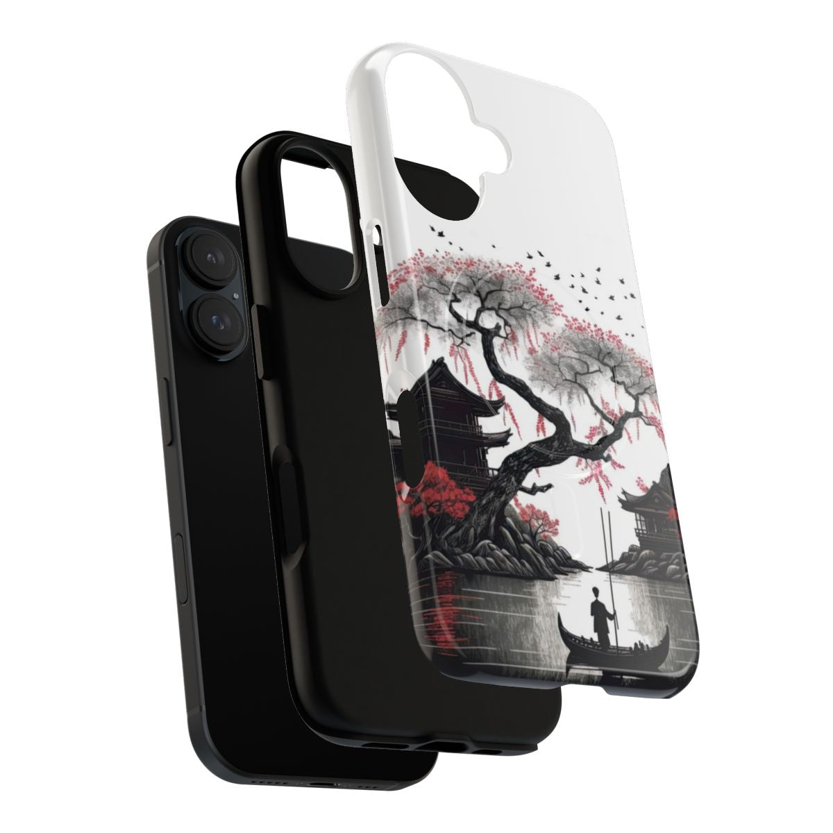 Vibrant Japanese Retro Art Magnetic Tough Phone Case - Layers