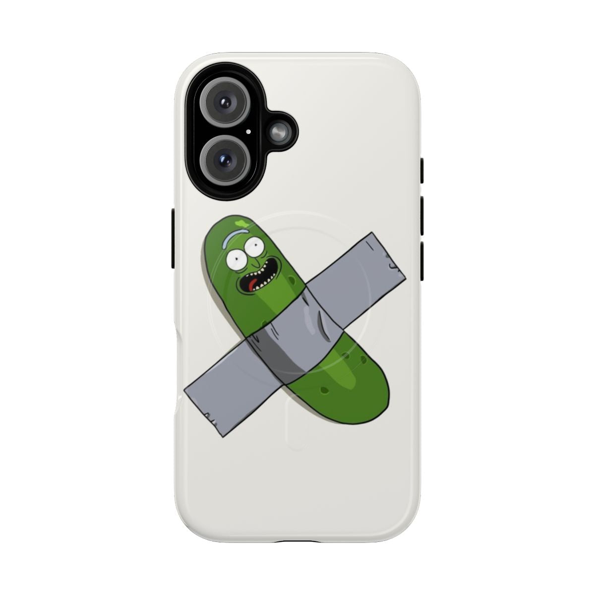 Pickle Rick inspired magnetic tough phone case with modern art design