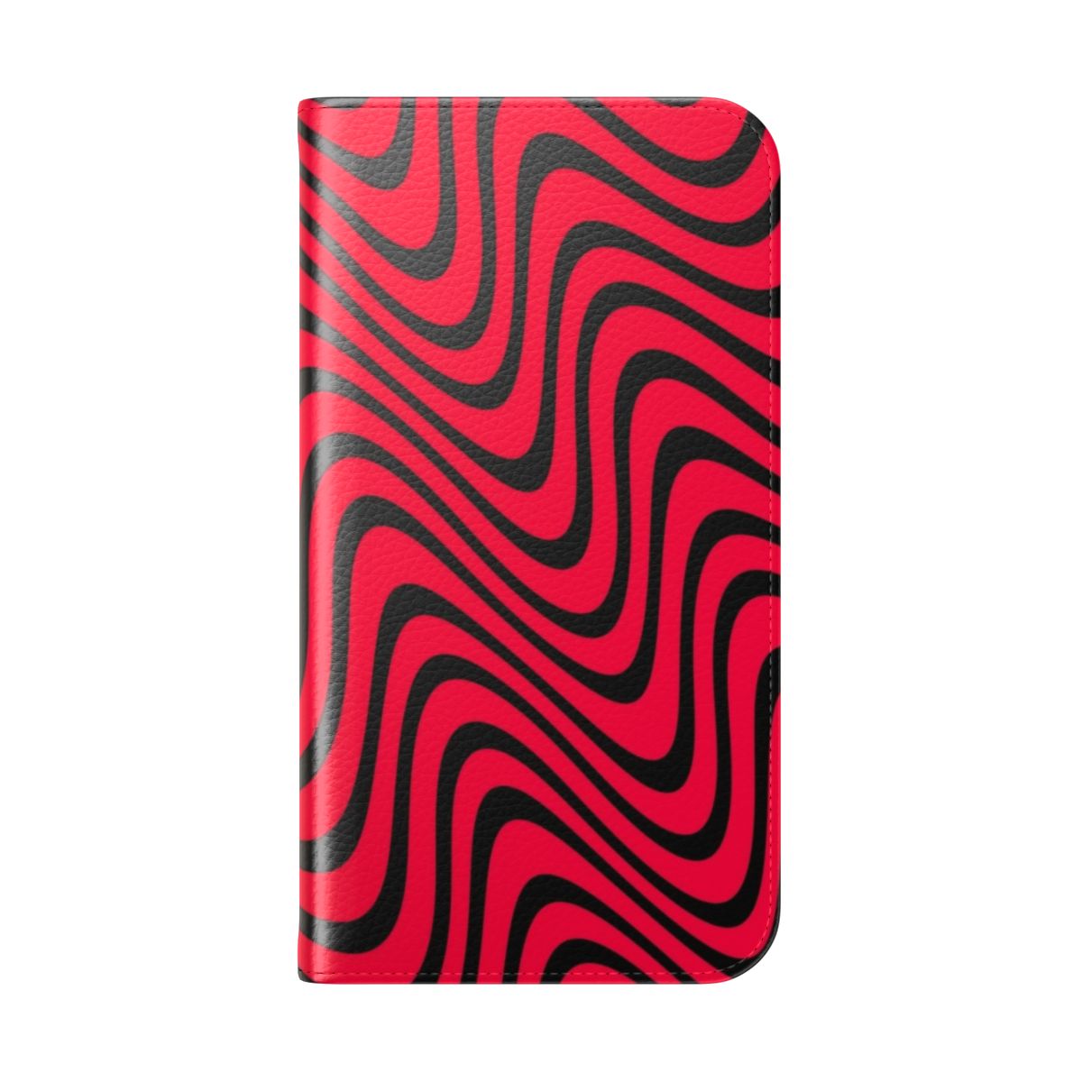 Red and black flip phone case for smartphone - Folded Back