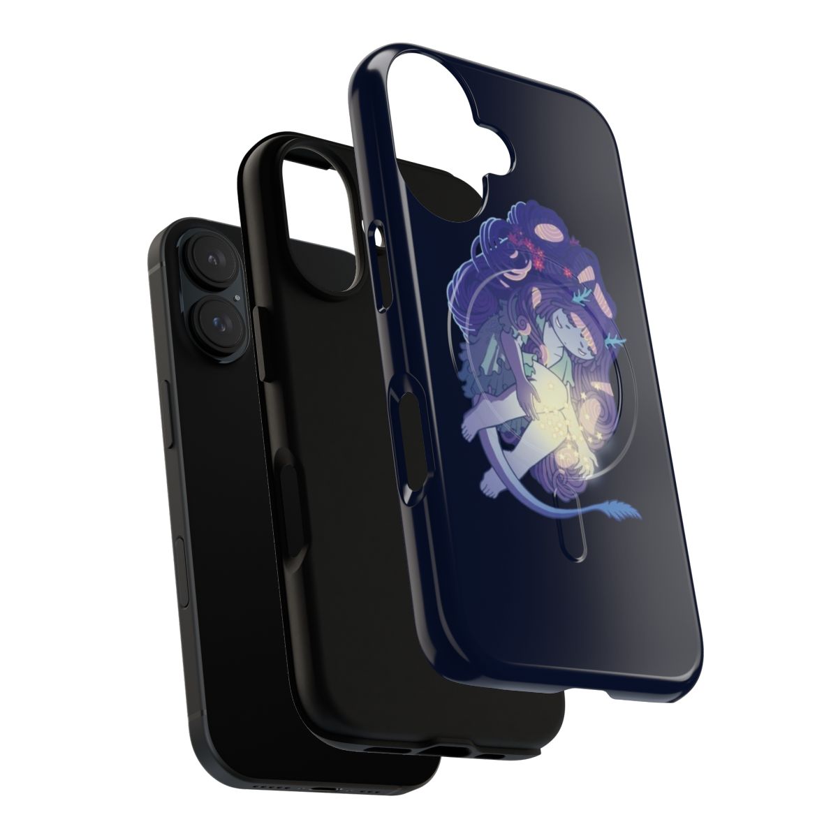 Enchanting fantasy art phone case with blue fairy, magic cartoon, and magical girl design - Layers