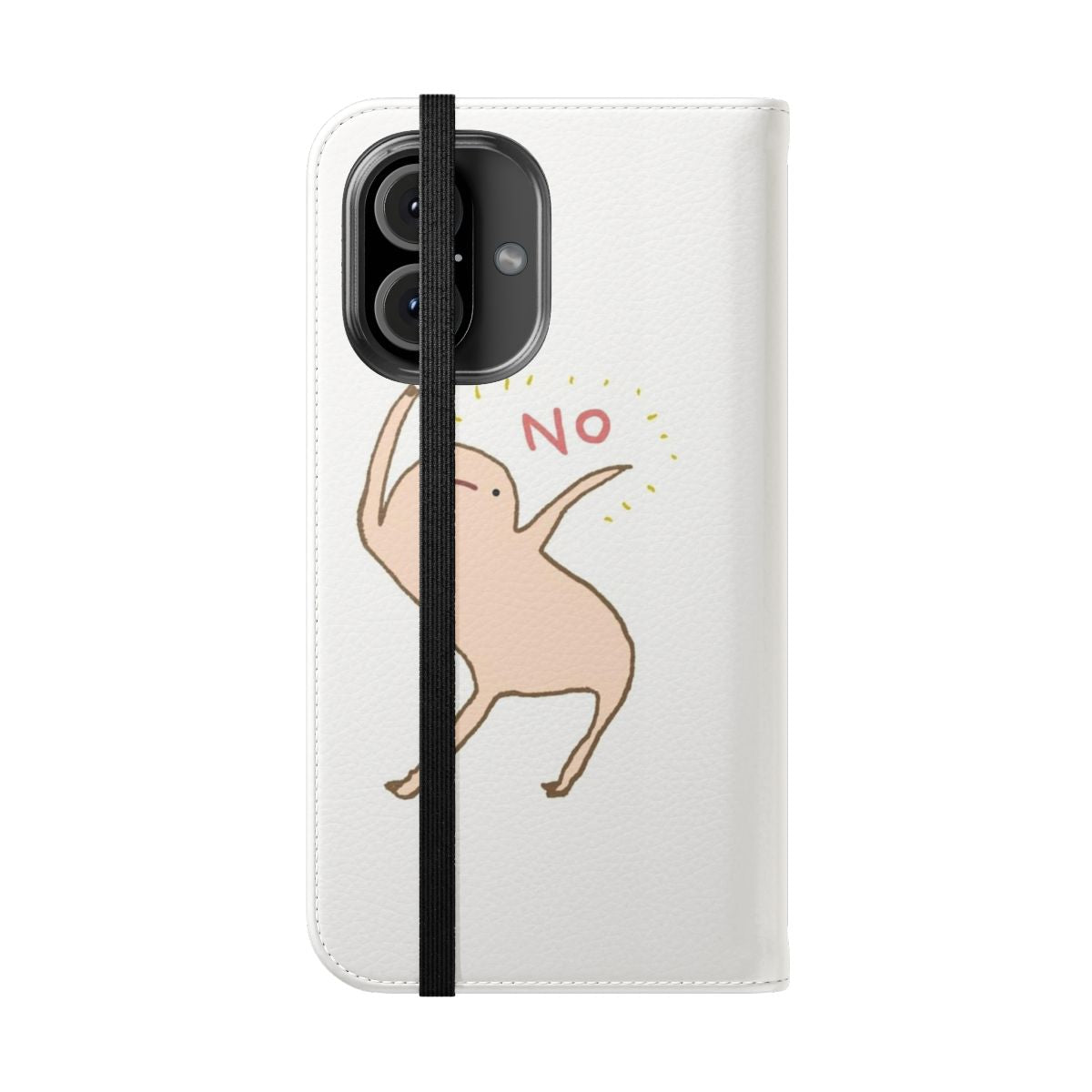 Illustrated funny blob character on a phone case cover - Folded Front