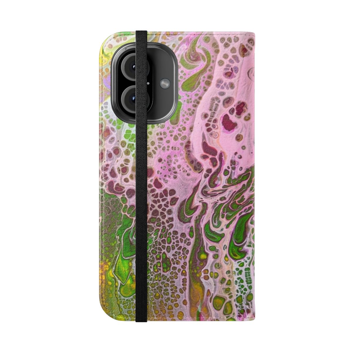 Colorful abstract acrylic painting-inspired octopus phone case - Folded Front