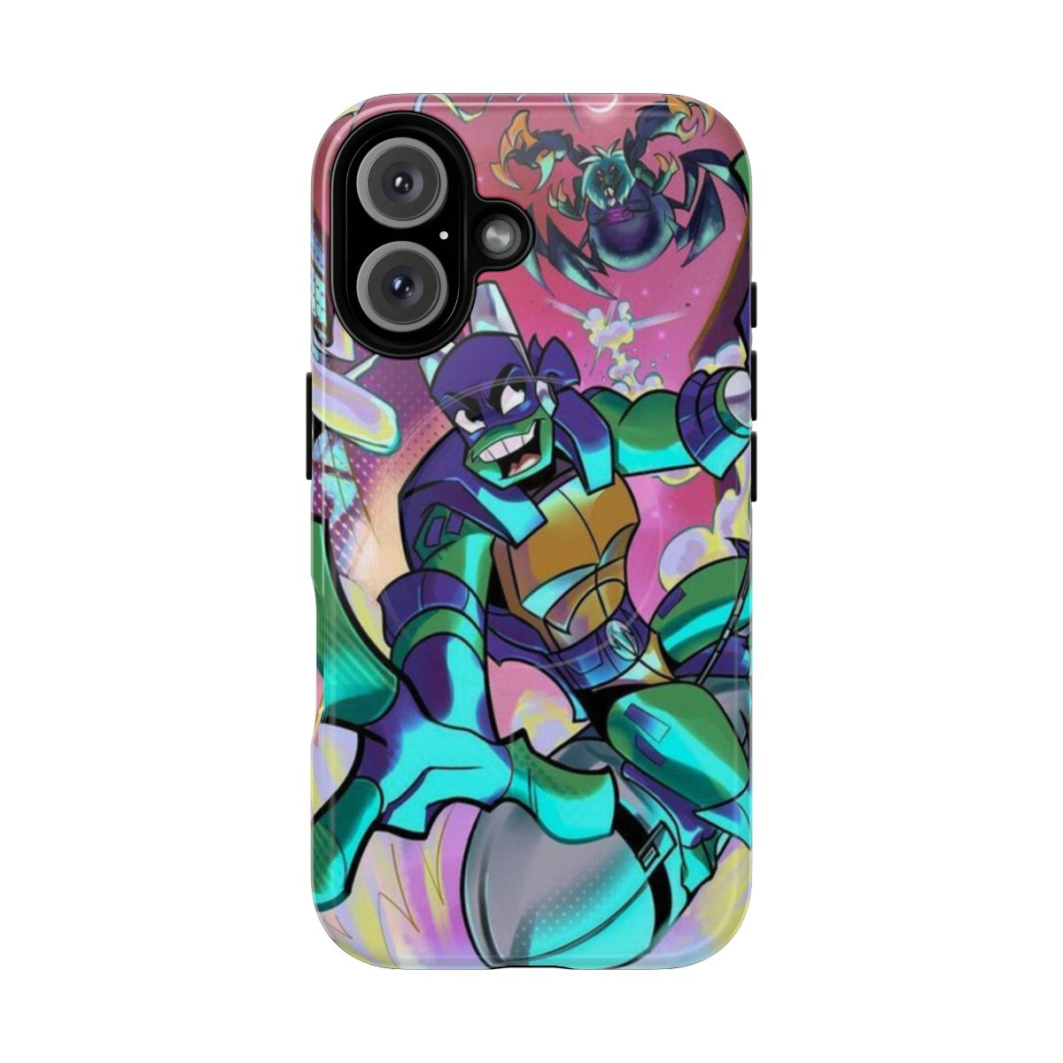 Rottmnt-themed magnetic tough phone case with vibrant cartoon character designs