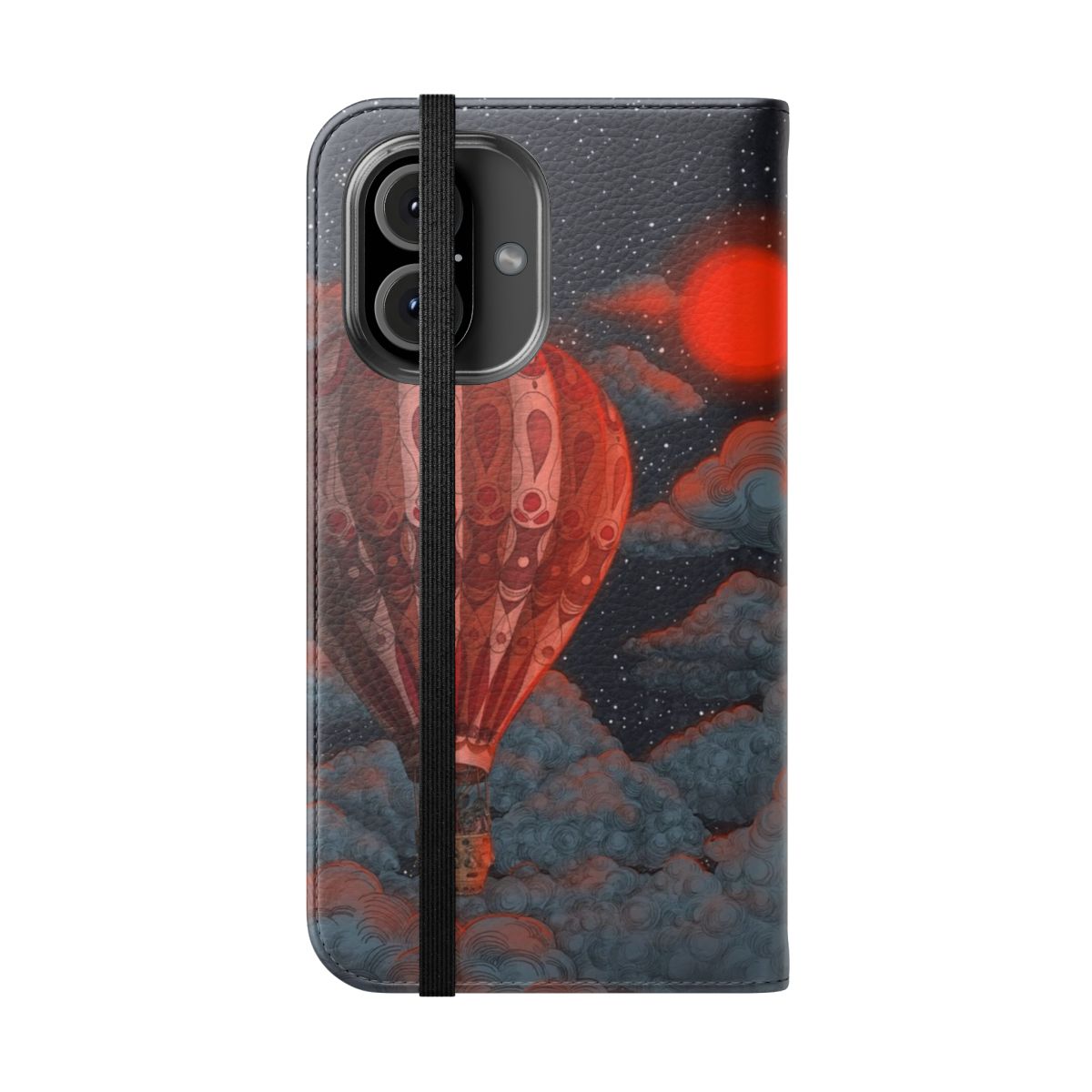 Hot air balloon phone case with stars and moon - Folded Front