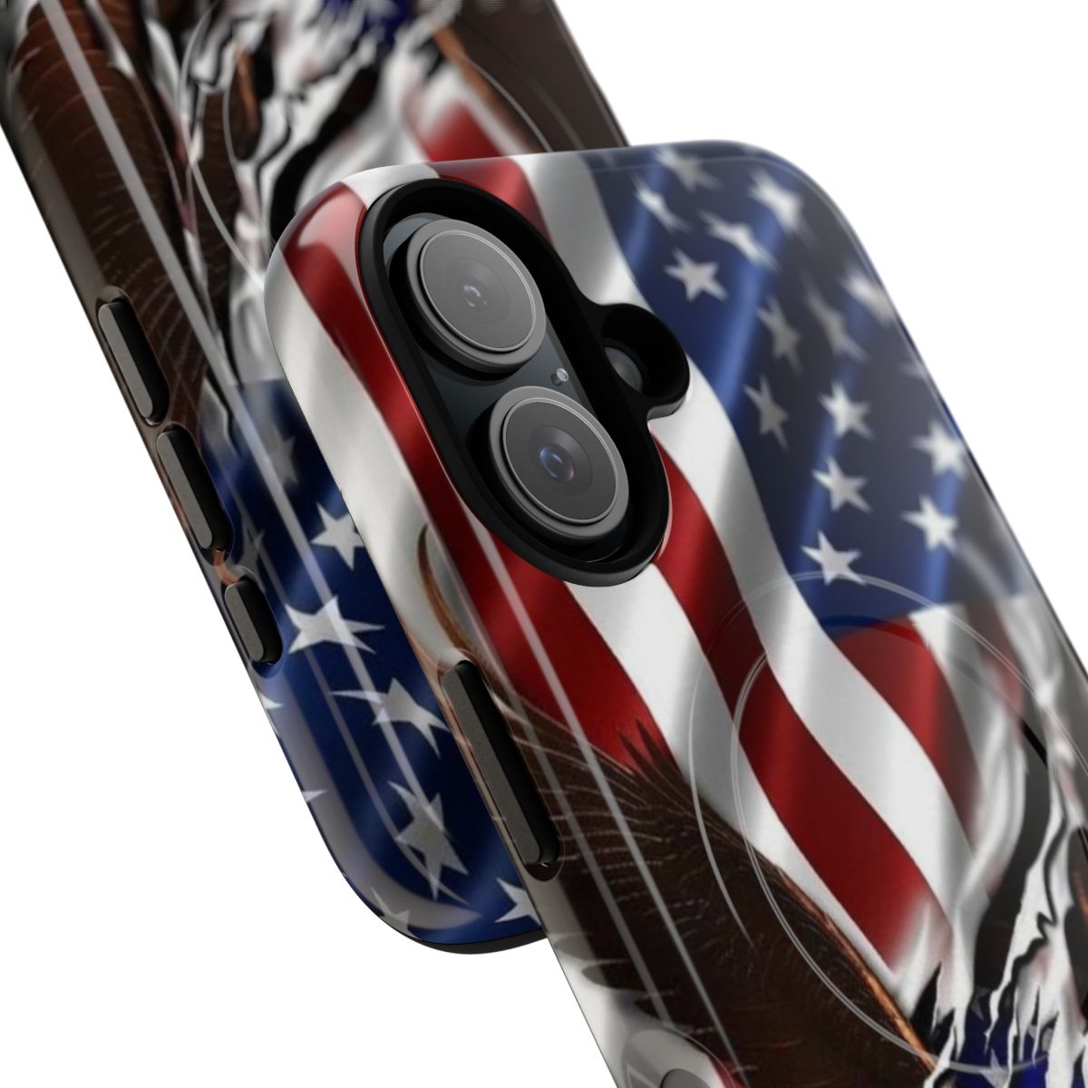 Patriotic phone case featuring an American eagle and USA flag design - Detail