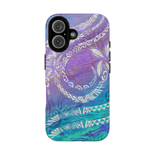 Tropical Hawaiian tribal phone case with blue ocean design