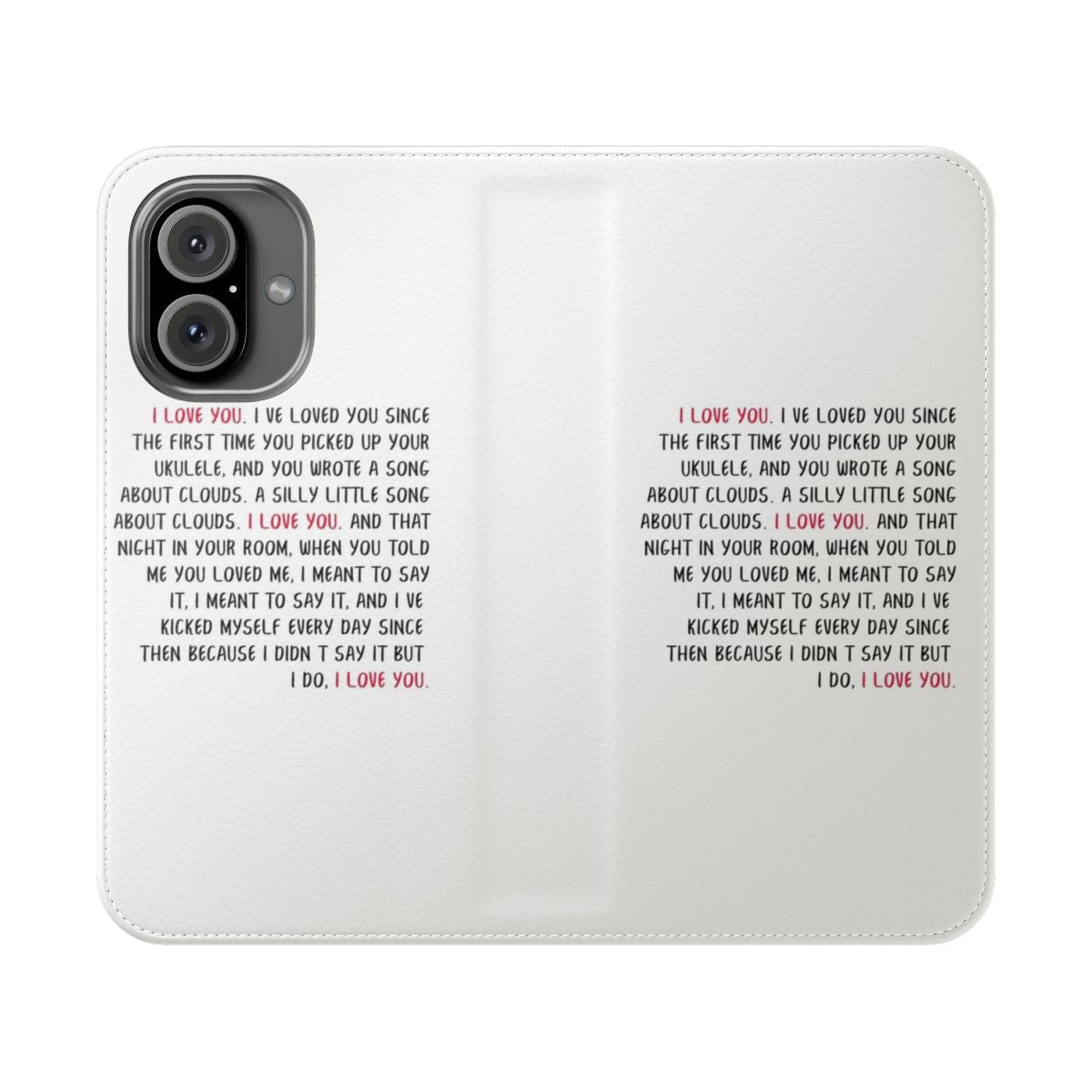 Inspired HSMTMTS phone case featuring Ricky Bowen and "I love you" text