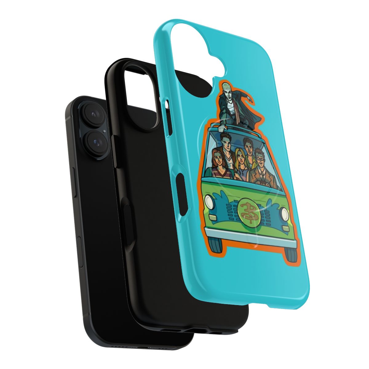 Magnetic phone case with Buffy the Vampire Slayer and Scooby Doo fan art - Layers