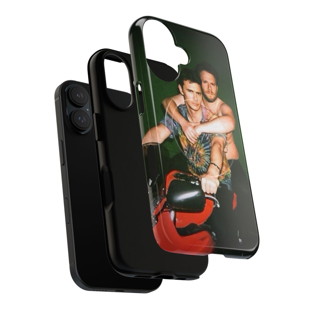 Artistic phone case design featuring Seth Rogen and James Franco - Layers