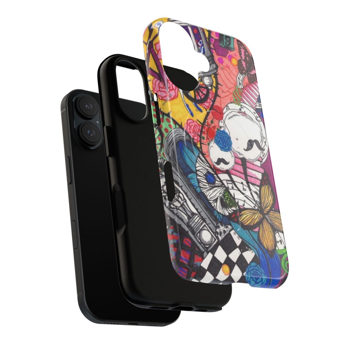 Puella Magi Madoka Magica inspired magnetic tough phone case with witch print - Layers