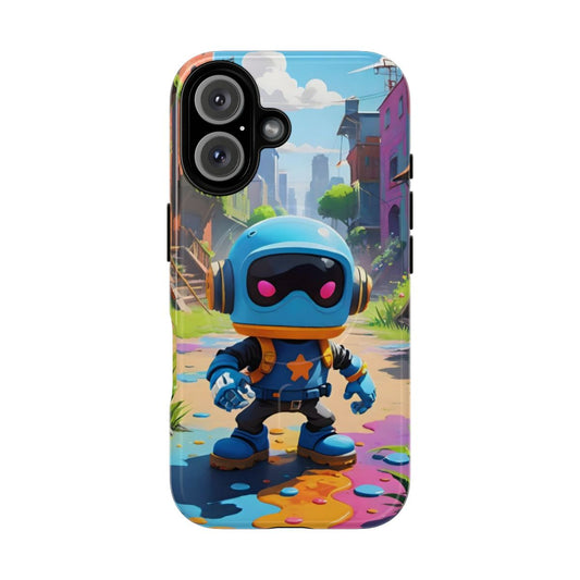 A colorful and durable phone case featuring a Brawl Stars robot-inspired design.