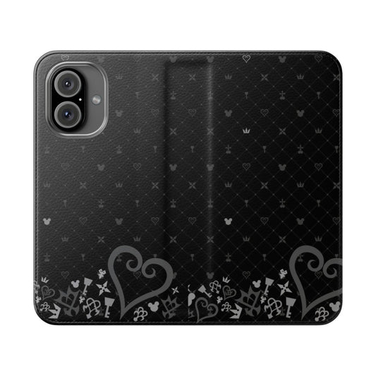 Stylish and protective flip cover phone case featuring a vibrant Kingdom Hearts inspired design.