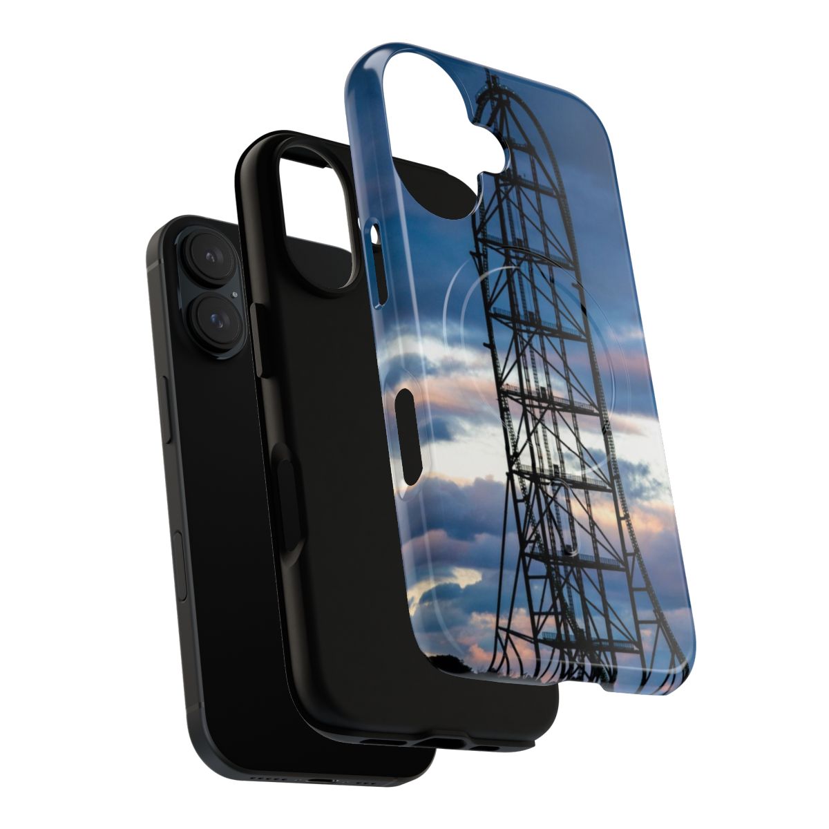 Durable magnetic phone case featuring a rollercoaster design - Layers