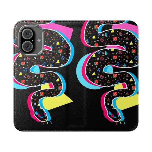 Retro vintage 80s 90s phone case featuring a python design