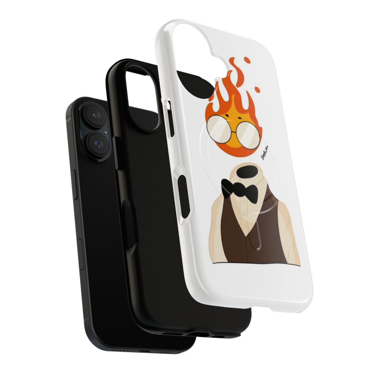 Grillby's Magnetic Tough Phone Case with Undertale Motif - Layers