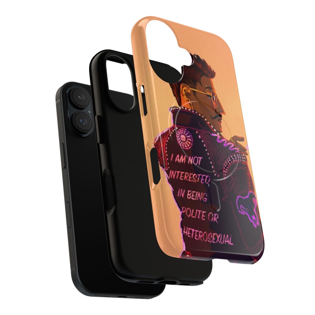 Magnetic tough phone case with fantasy necromancy design, featuring Dorian Pavus from Dragon Age Inquisition. - Layers