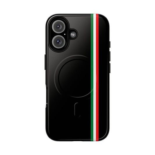 Minimalist phone case featuring the iconic colors and design of the Italian flag