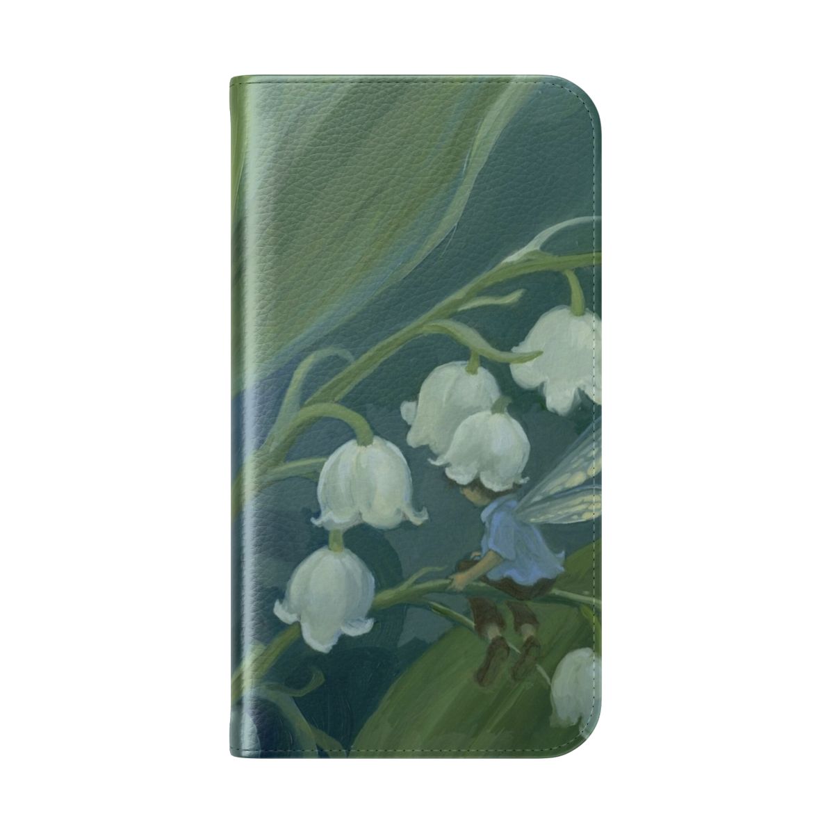 Lily of the valley flower phone case with a whimsical, fantasy-inspired design - Folded Back