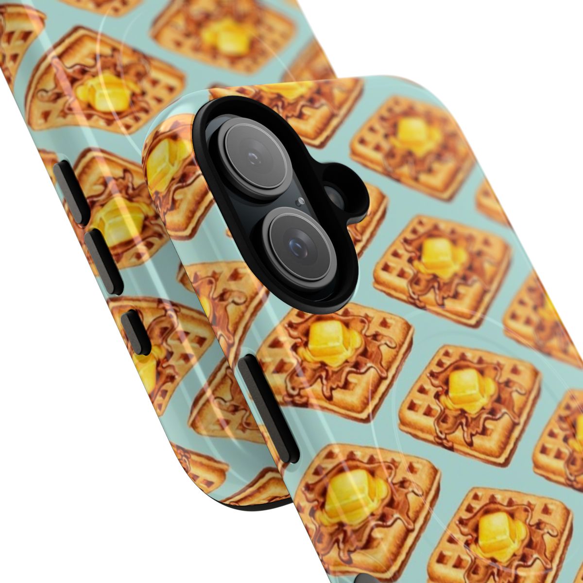 Waffle pattern magnetic tough phone case - Detail