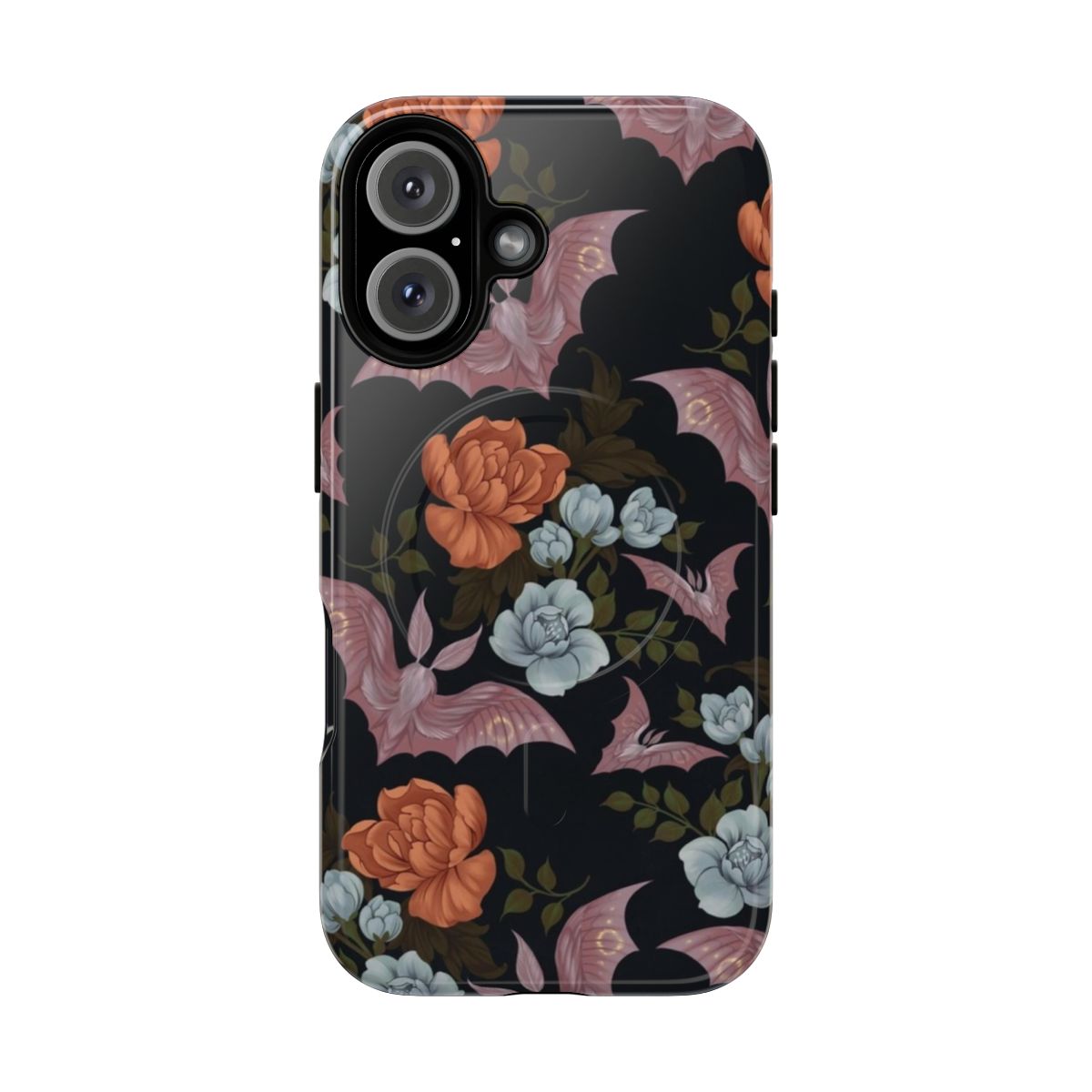 Botanical phone case featuring moths, night flowers, and botanical elements.