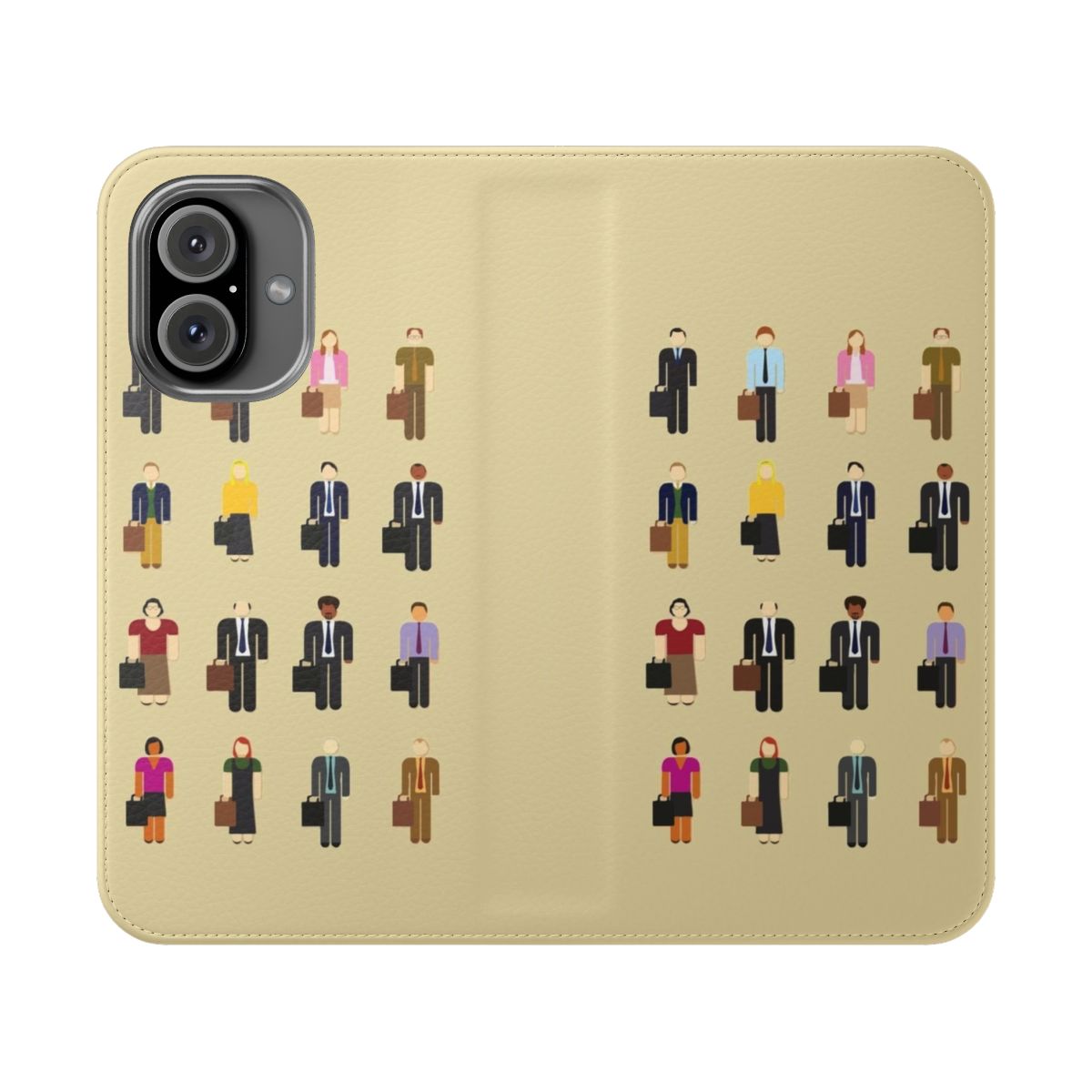 Flip phone case featuring favorite characters from the TV series The Office