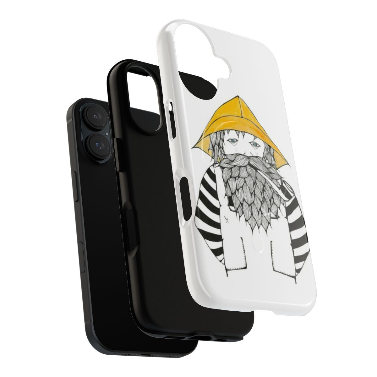 Fisherman phone case with watercolor design - Layers