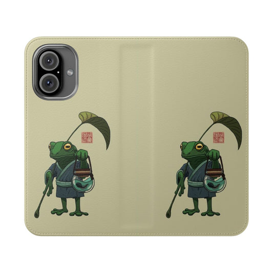 Anime-inspired phone case featuring a frog and its tadpole son