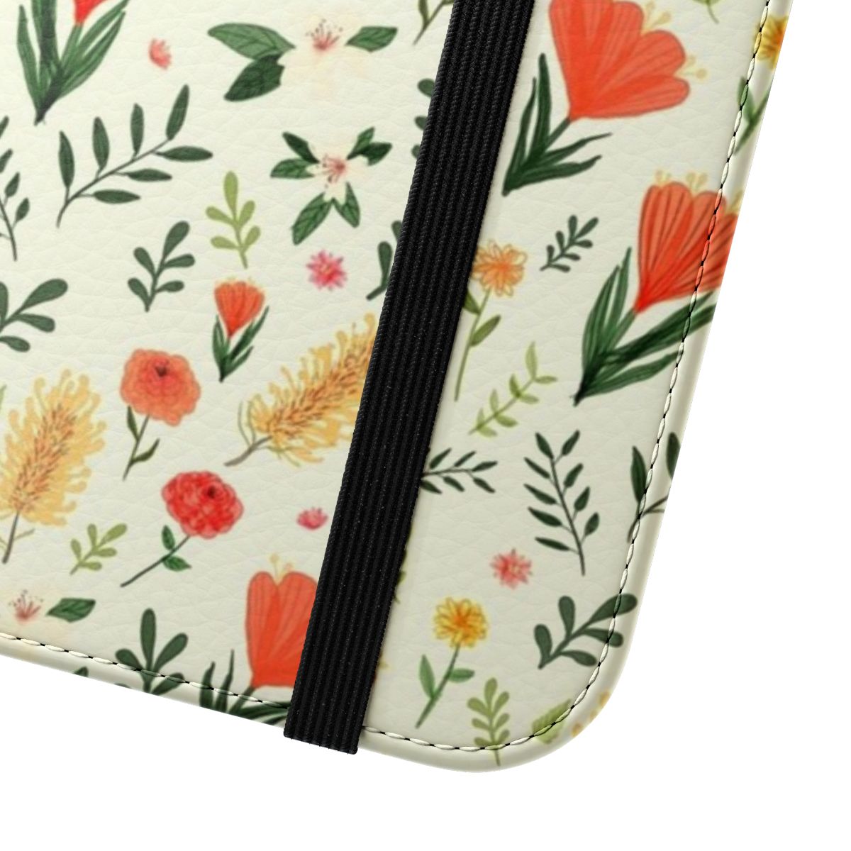 Colorful and vibrant floral phone case featuring beautiful Australian native flowers - Close Up