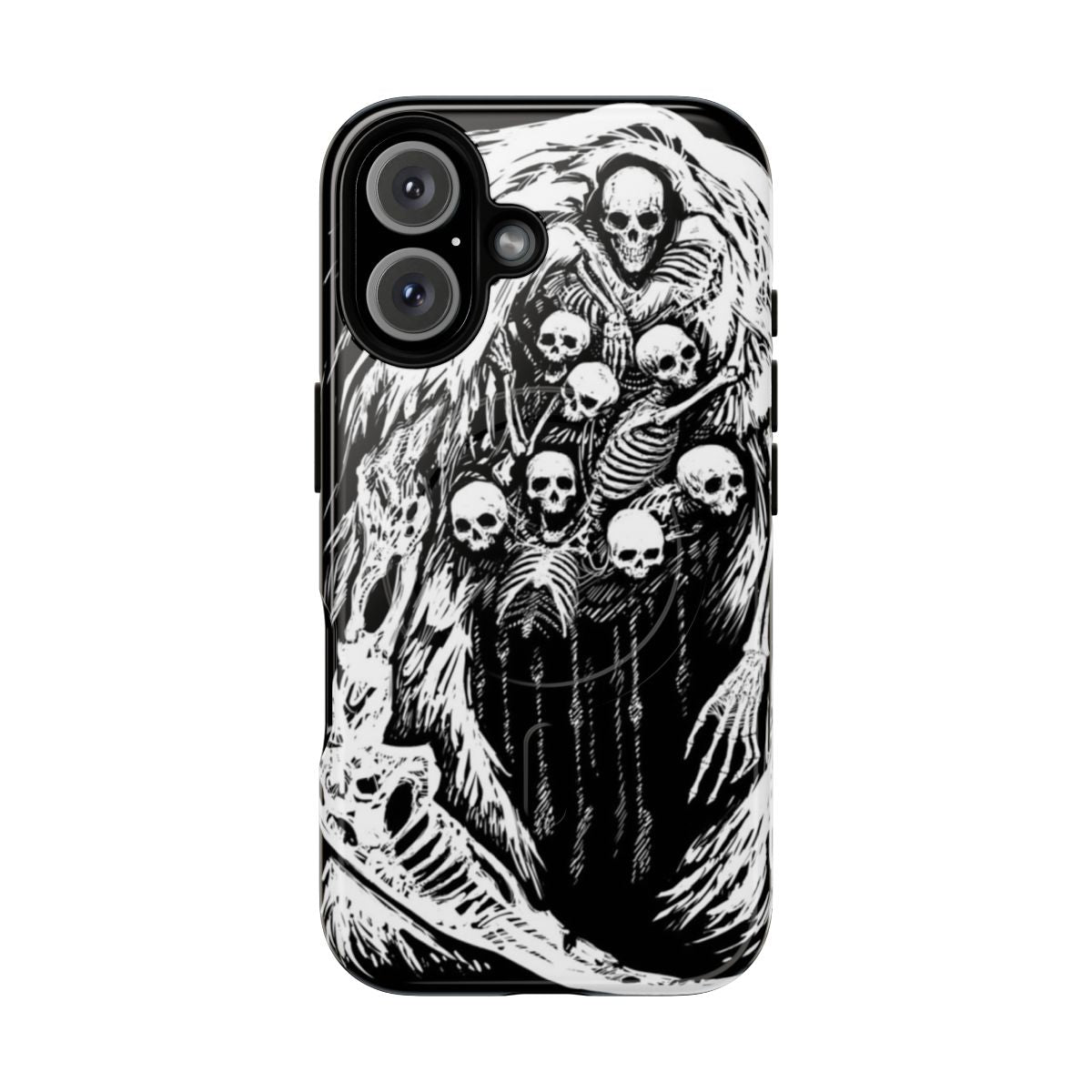 Dark Souls-inspired phone case featuring the Gravelord Nito and spooky skeleton designs