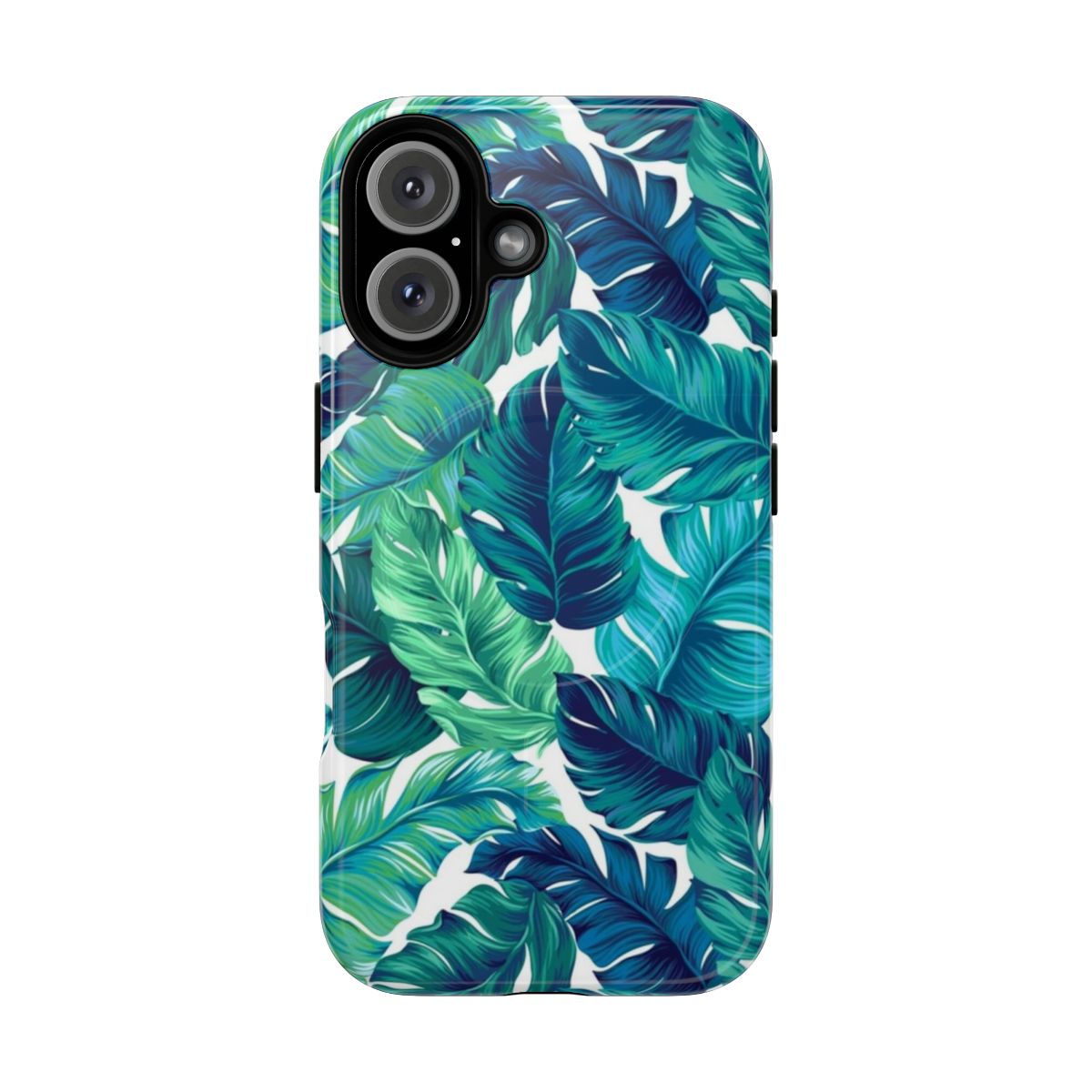 Colorful and vibrant tropical banana leaf pattern phone case