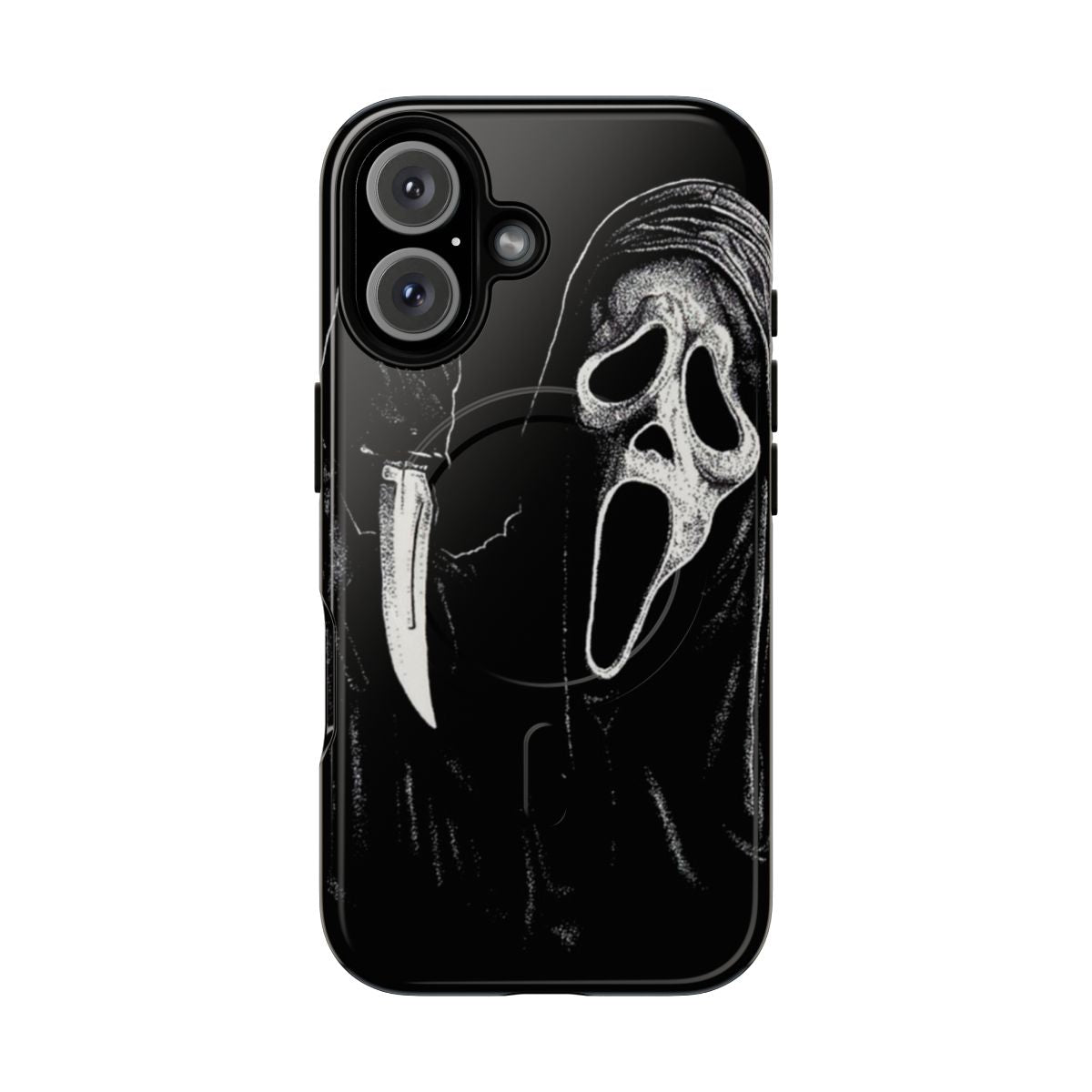 Ghostface-inspired phone case with a tough, magnetic design