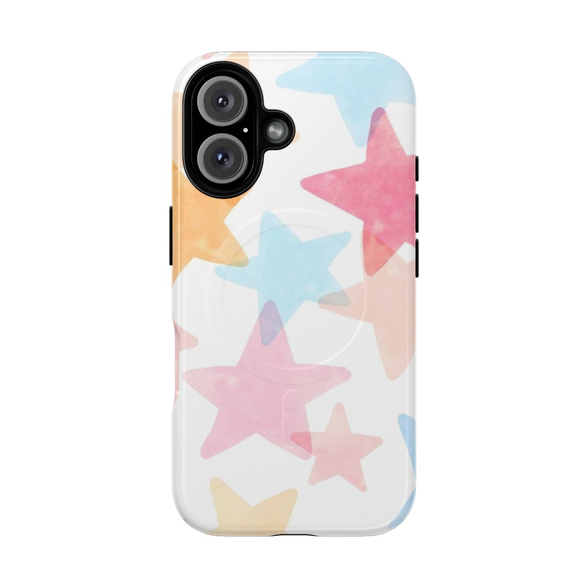 Colorful stars pattern on a magnetic tough phone case