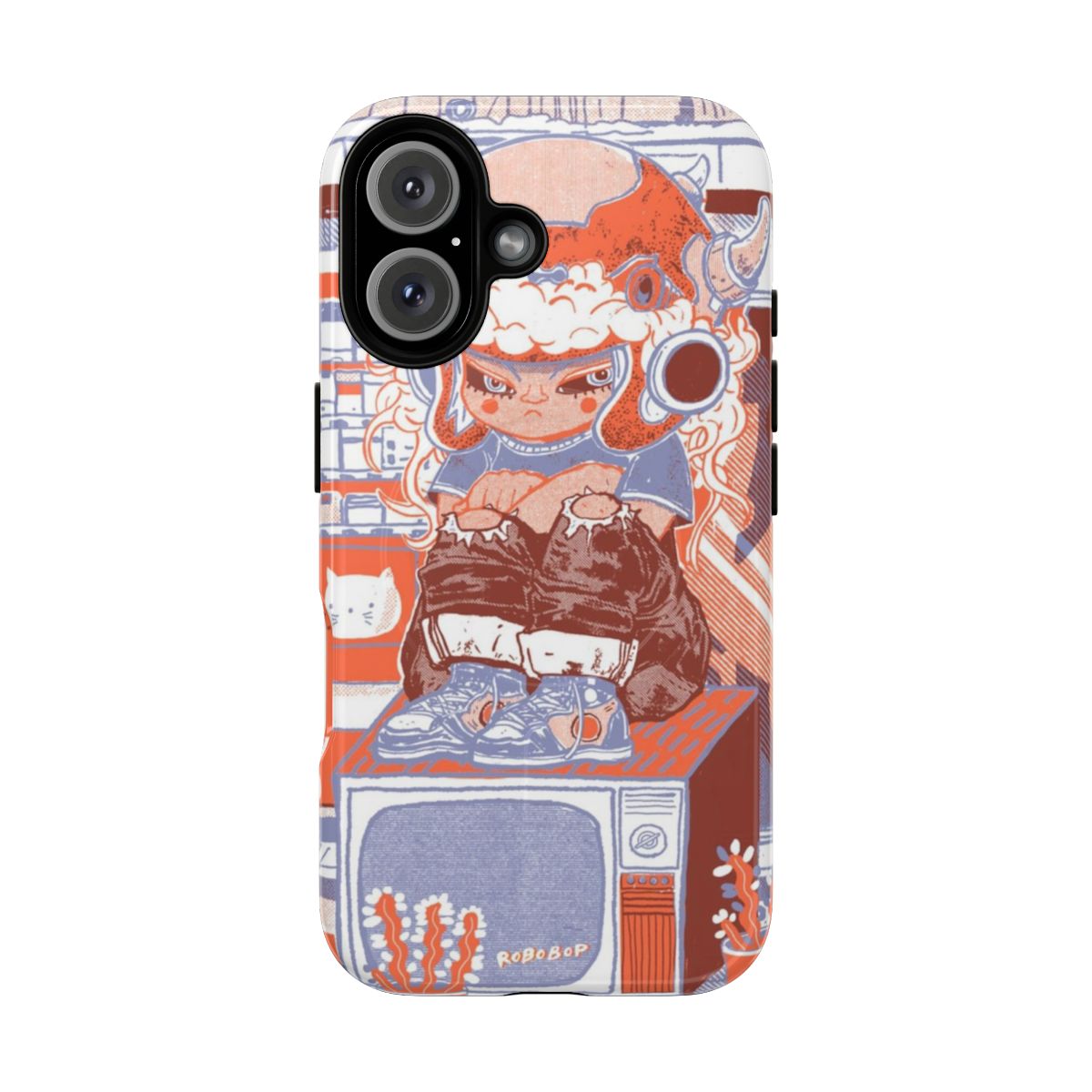 Grumpy Magnetic Tough Phone Cases featuring a cute, surreal character design