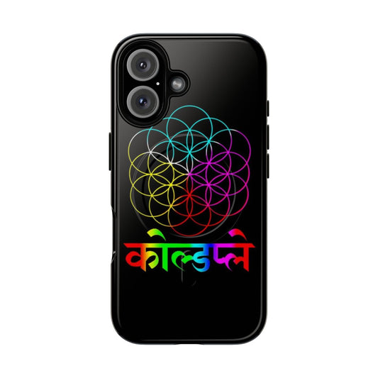 A multicolored, splash art-inspired phone case cover featuring the Coldplay band logo.