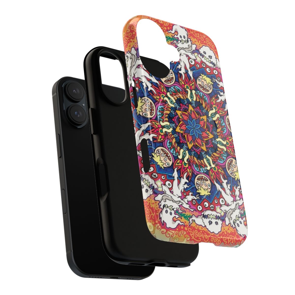 Colorful psychedelic mandala design phone case - Layers