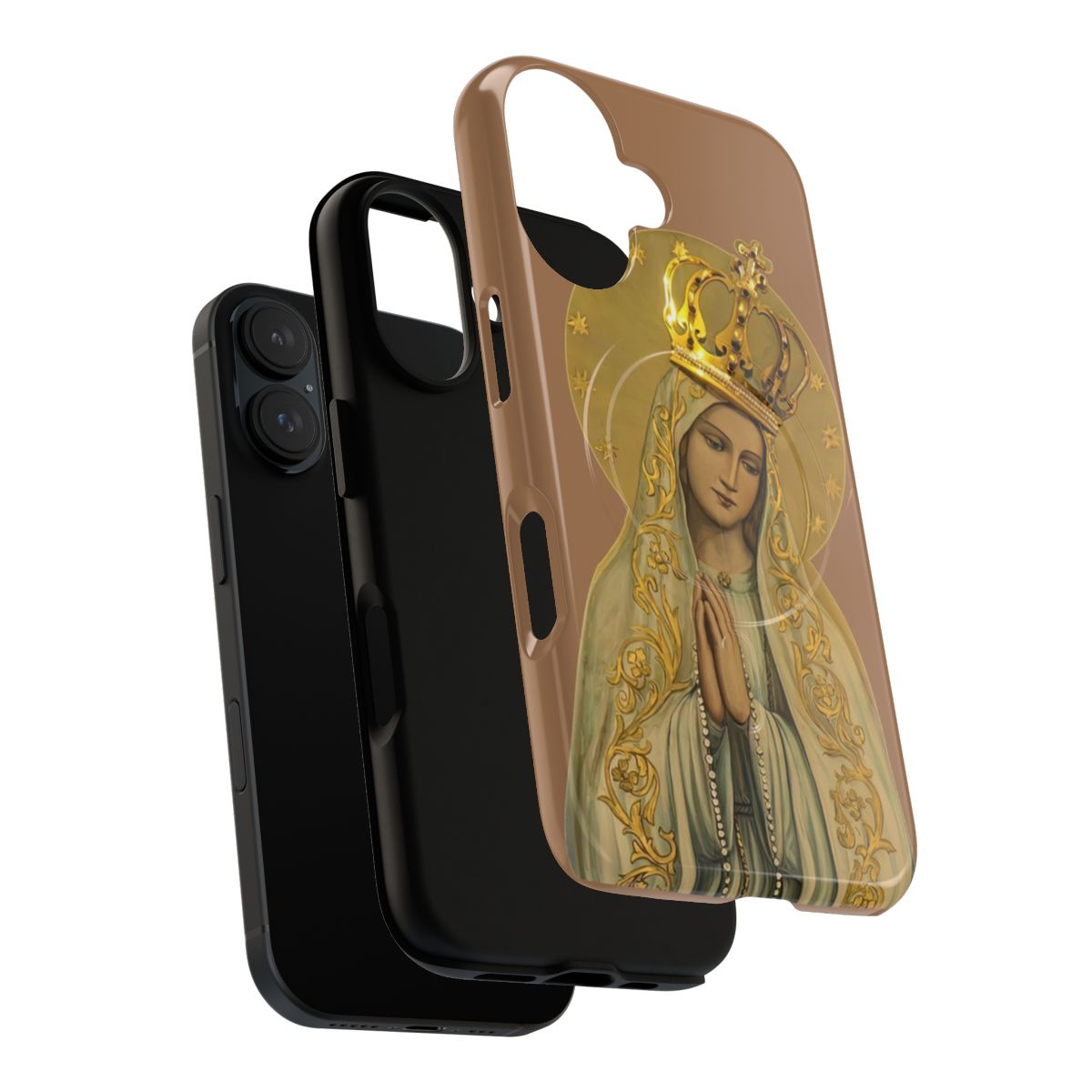 Our Lady of the Rosary phone case with religious artwork - Layers