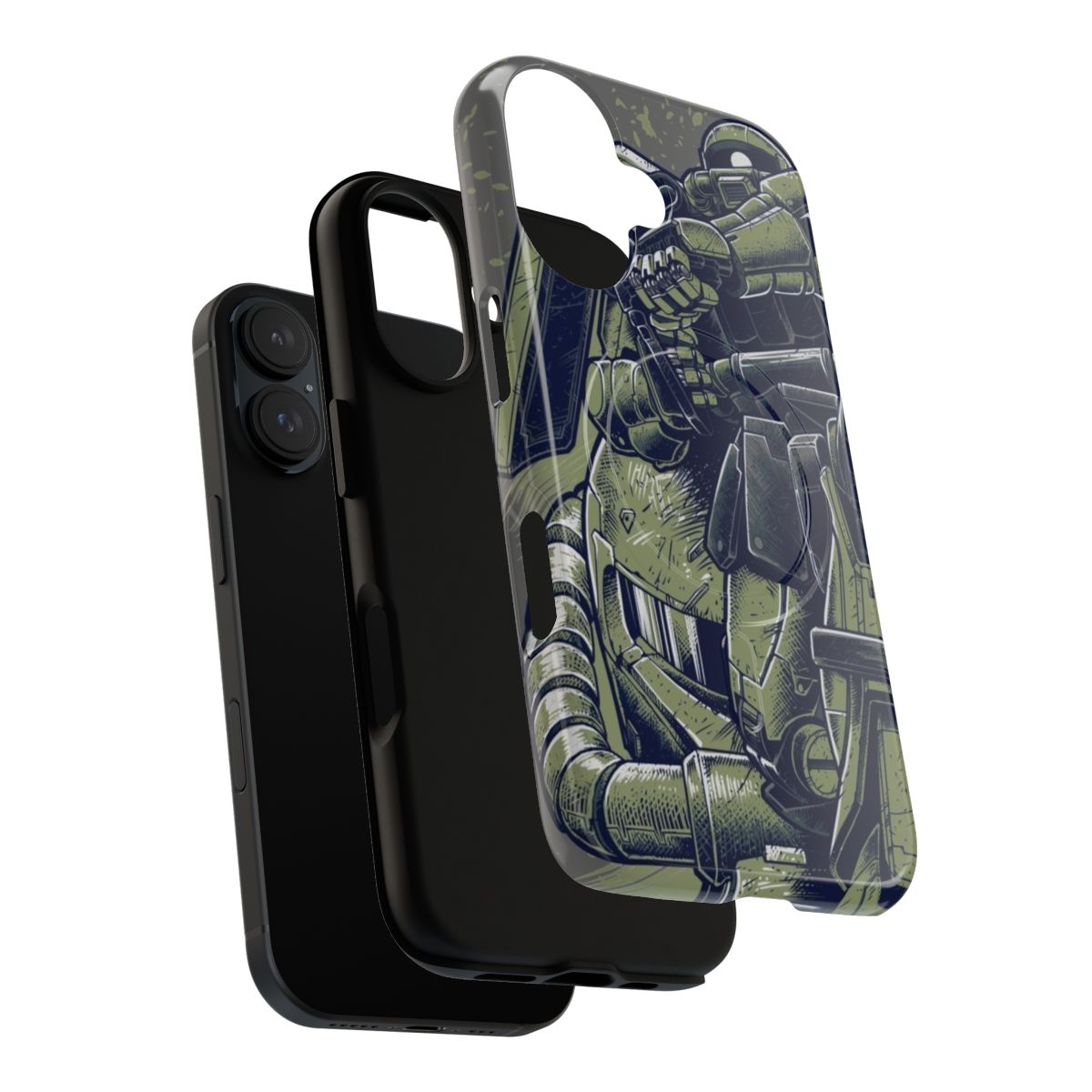 Gundam Zaku-inspired magnetic tough phone case - Layers