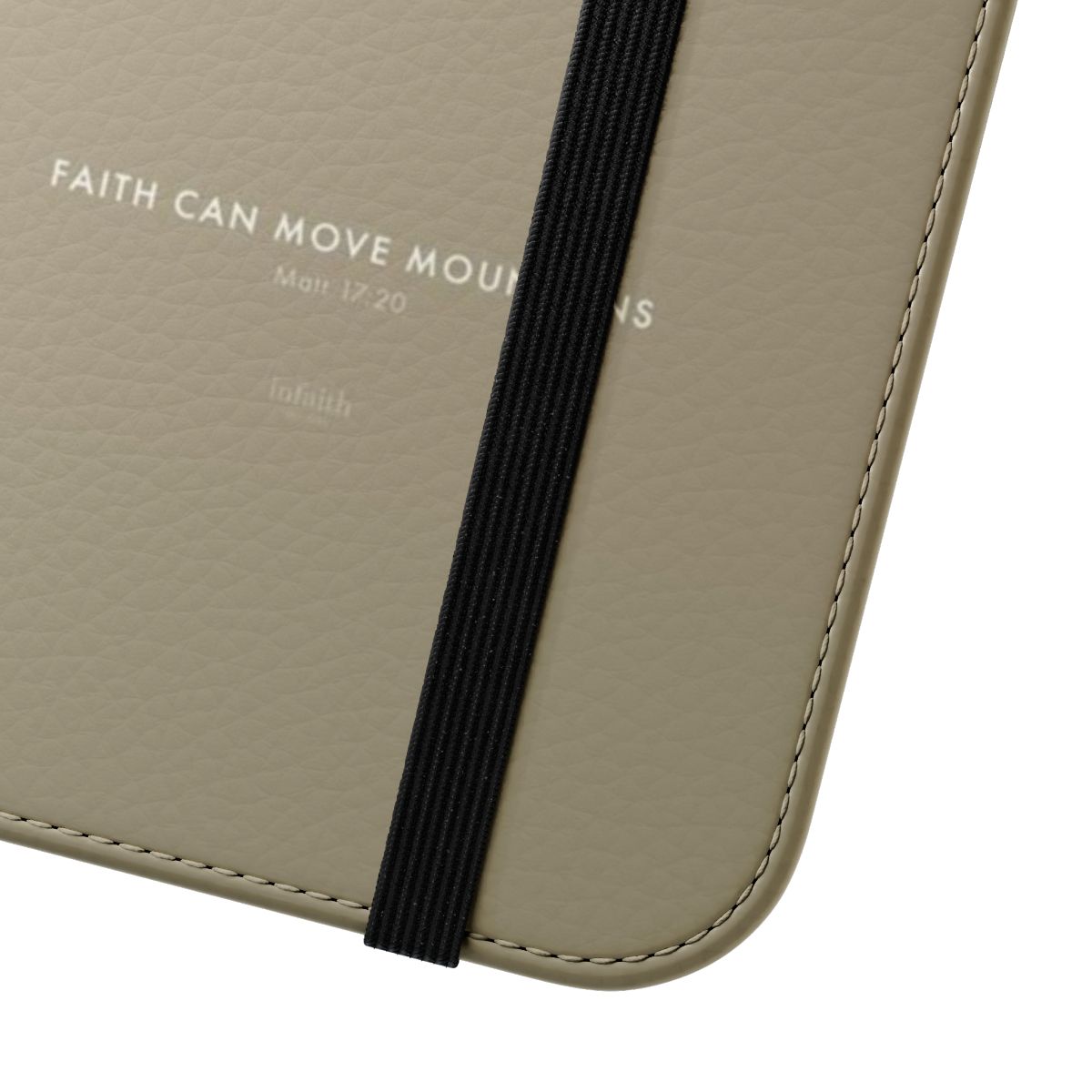 Flip cover phone case with a mountains and Christian design - Close Up