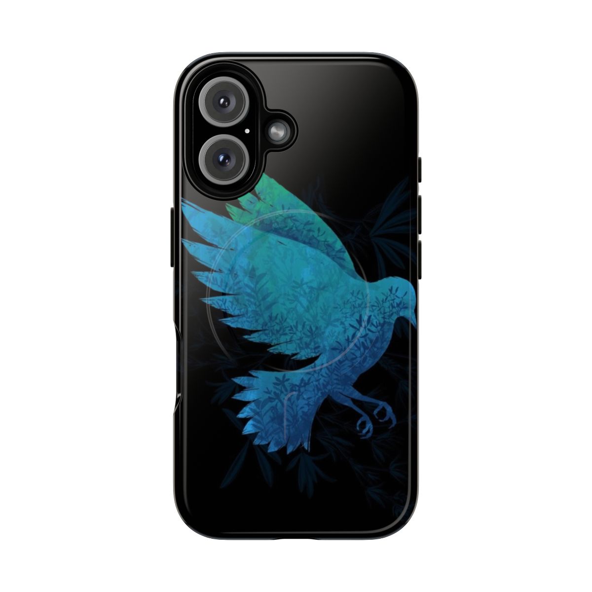 Colorful bird silhouette design on a magnetic and tough phone case