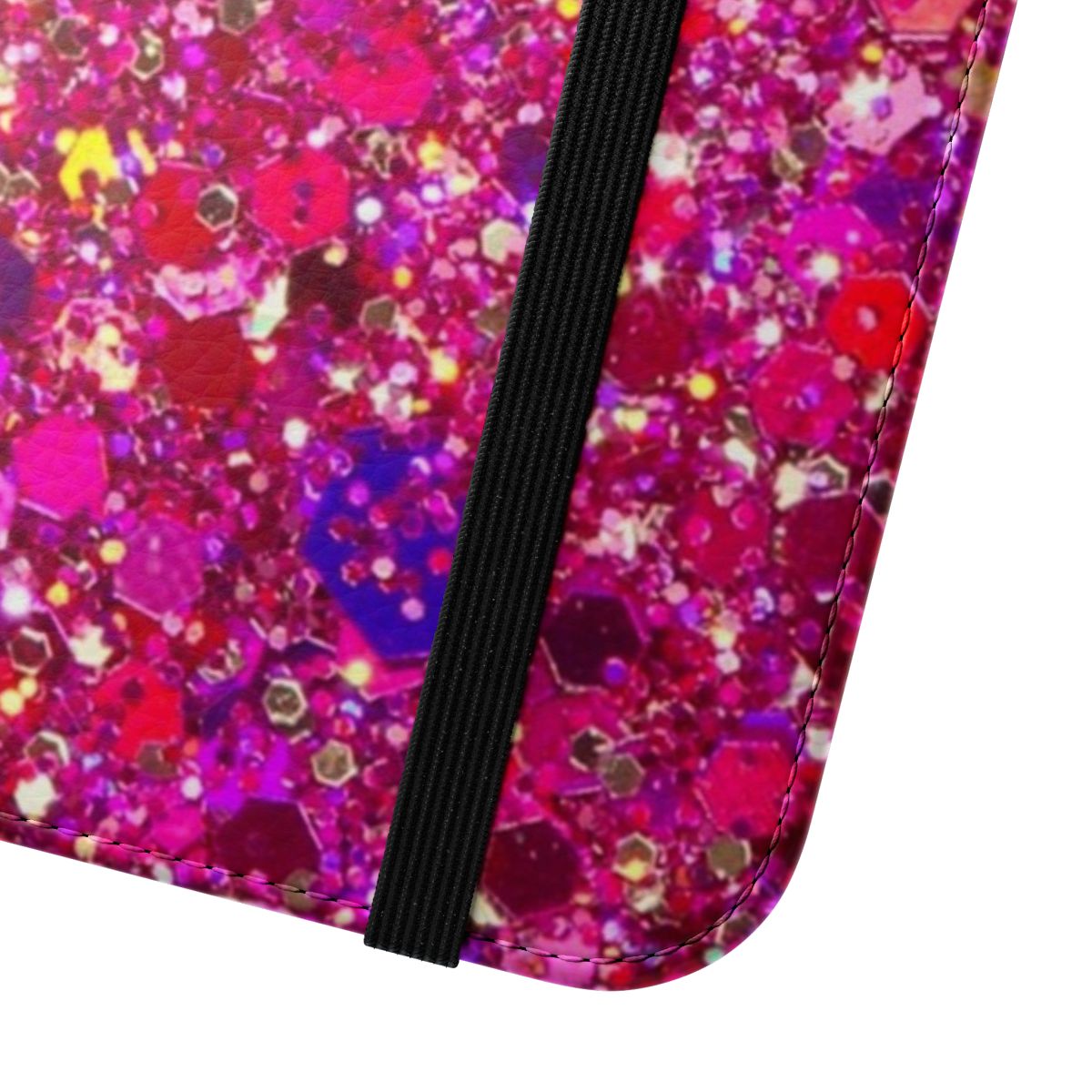 Shimmering glitter phone case in a stylish pink design - Close Up