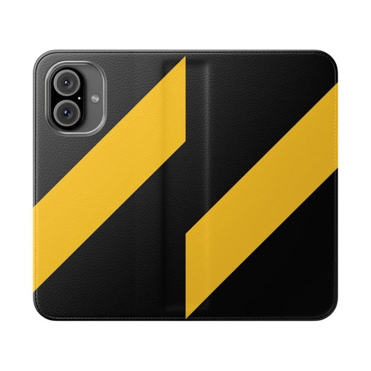 Yellow and black flip cover phone case with Richmond Tigers logo